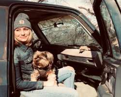 She loves to spend her time with her dog.